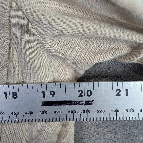 Womens JM Collection Beige Linen Blend Shirt Button Up Roll Tab Sleeve V Neck 8 - Picture 5 of 7